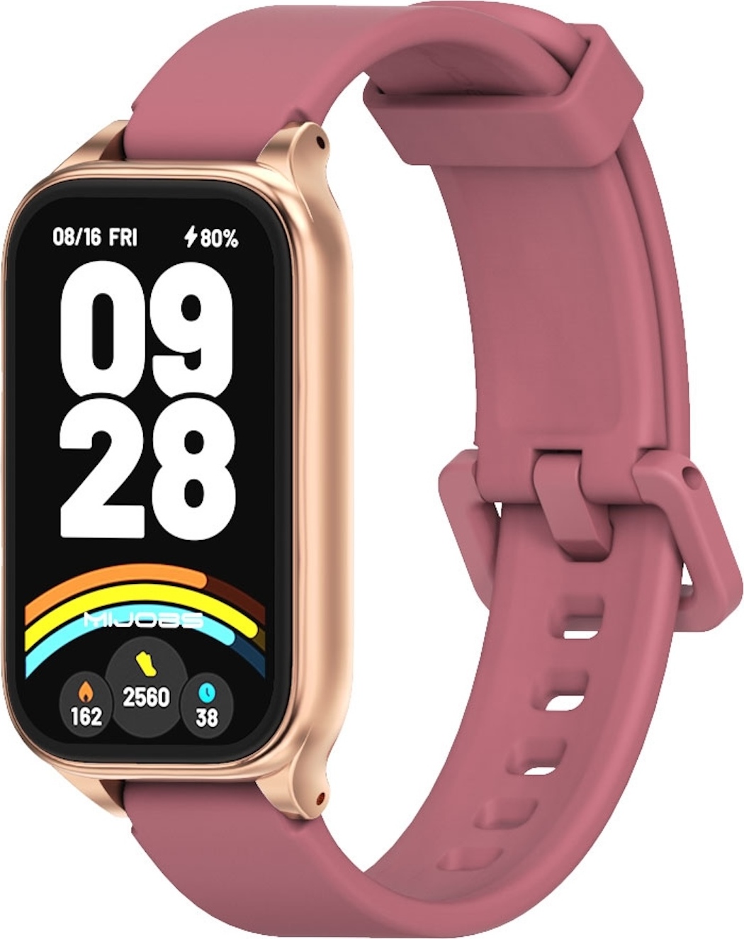 Pre Xiaomi Smart Band 9 Active / Redmi Band 3 Silikónový náramok s kovovým rámom