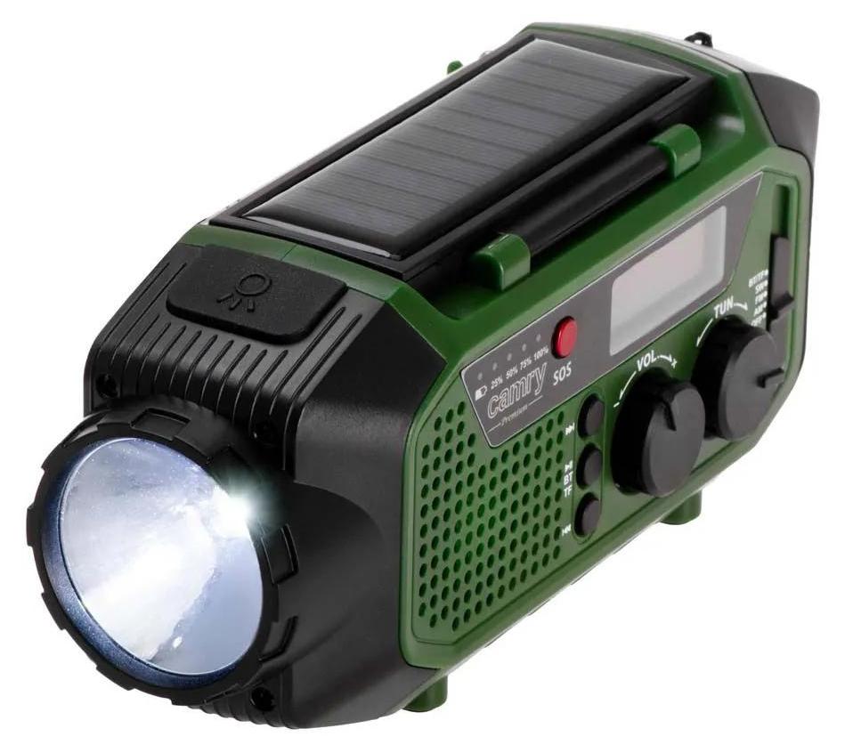 Camry Notfallradio Multifunktion Solar/Dynamo/USB, CR1919 Akku 4000 mAh, Grün, 181 x 72 x 82 mm cr_1919