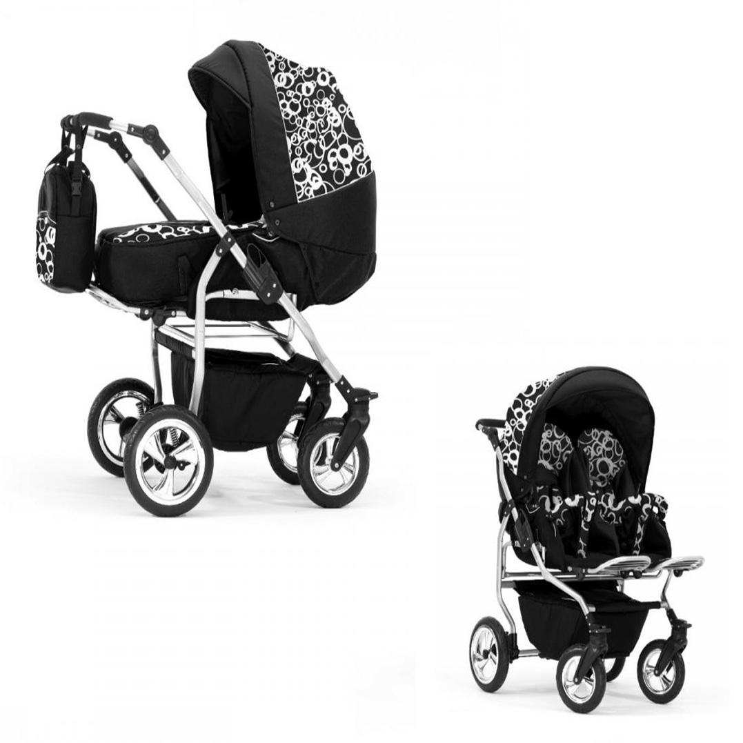 Zwillingskinderwagen 2 in 1 Duo Twin inkl. Sportsitze - 11 Teile - in 20 Farben