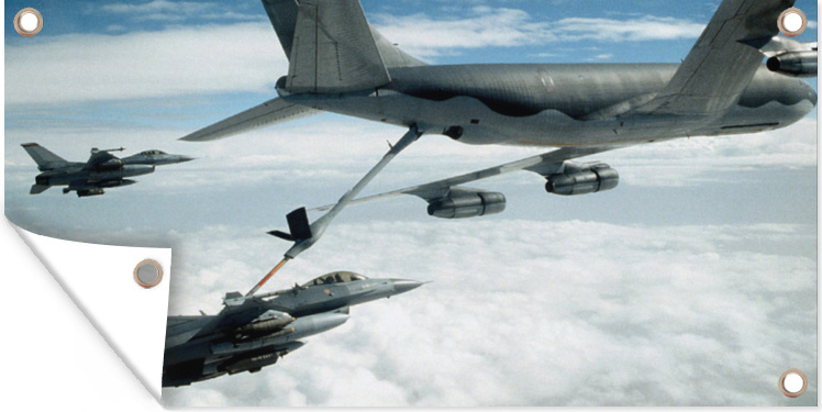 MuchoWow® 80x40 cm Outdoor-Poster Gartendeko Sichtschutz Garten Poster für den Garten Bild von mehreren Kampfjets 133|507666514