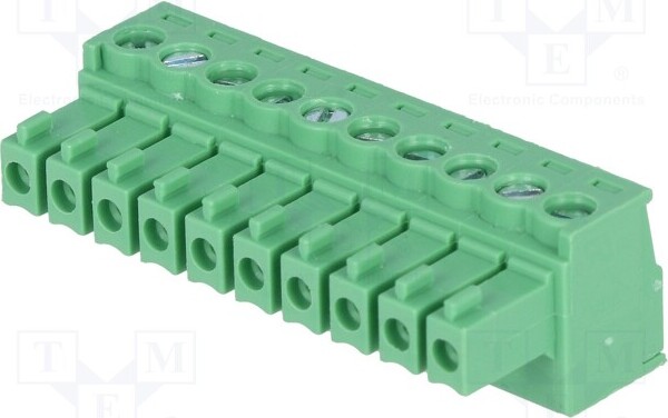 1x Odpojiteľná zásuvka, priamý konektor, 3,5 mm, 250 V, počet kontaktov: 10, prúd: 7 A, typ: 15EDGK-3.5-10P-14-0