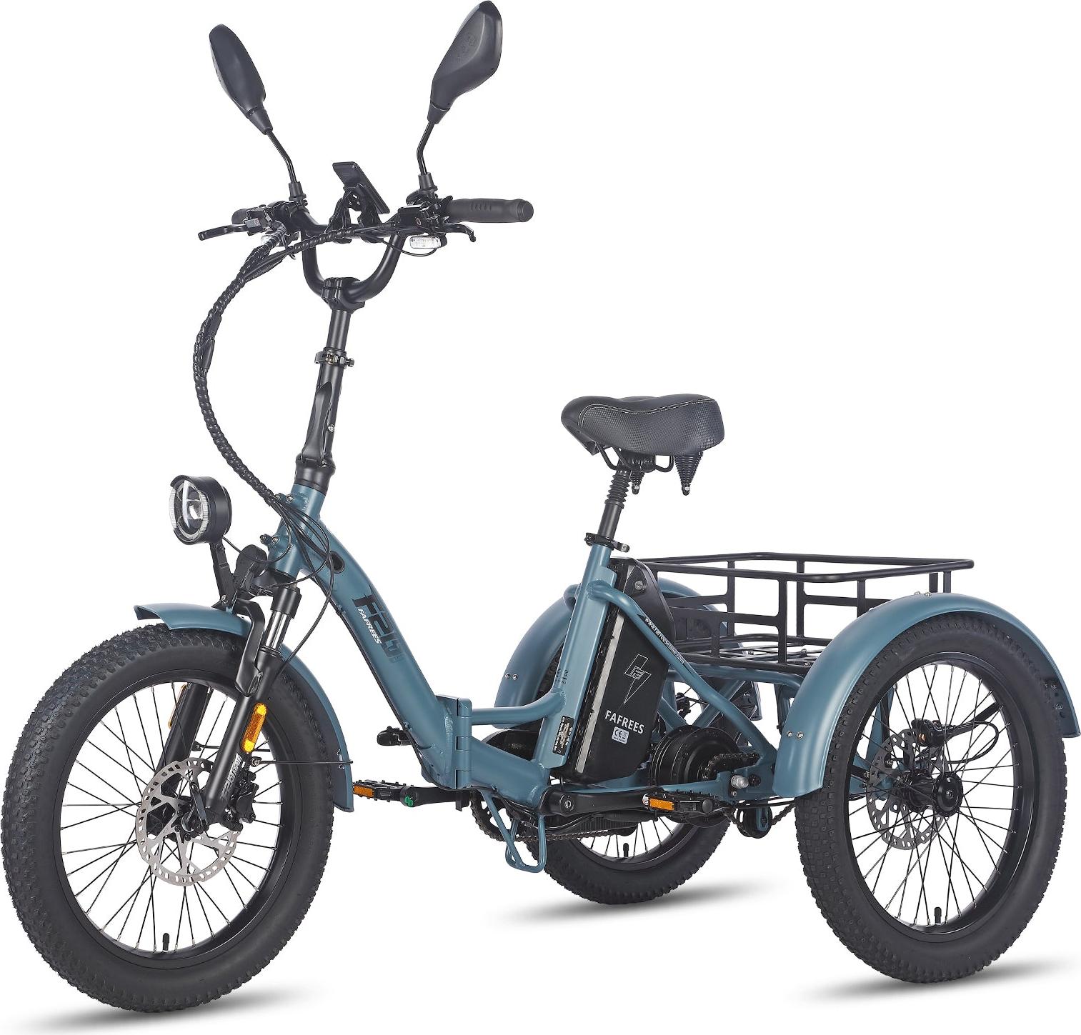 FAFREES F20 Mate E-Lastenrad - Akku 48V21AH 20-Zoll-Rädern Hydraulische Bremsen - Graublau