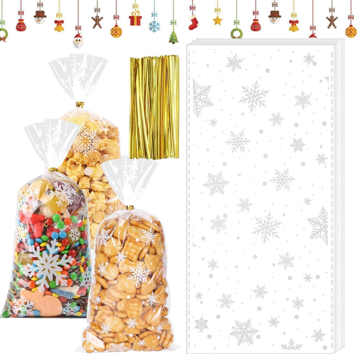 Sonstige Plätzchentüten 100 Stück Cellophantüten Klarsichttüten zum Befüllen Weihnachten Geschenke Party 27 x 12.5 cm