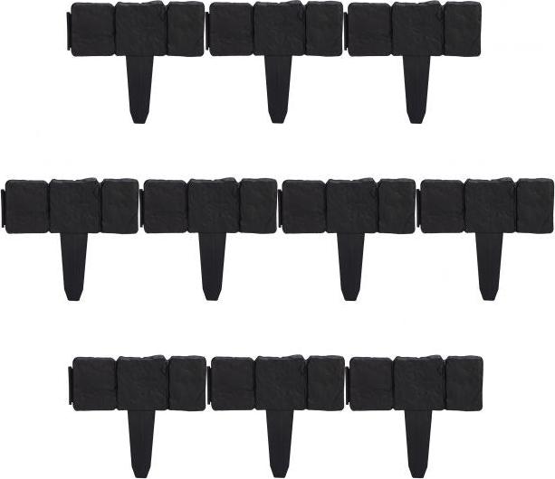 B2X Rabattkante Steinoptik 10er Set schwarz