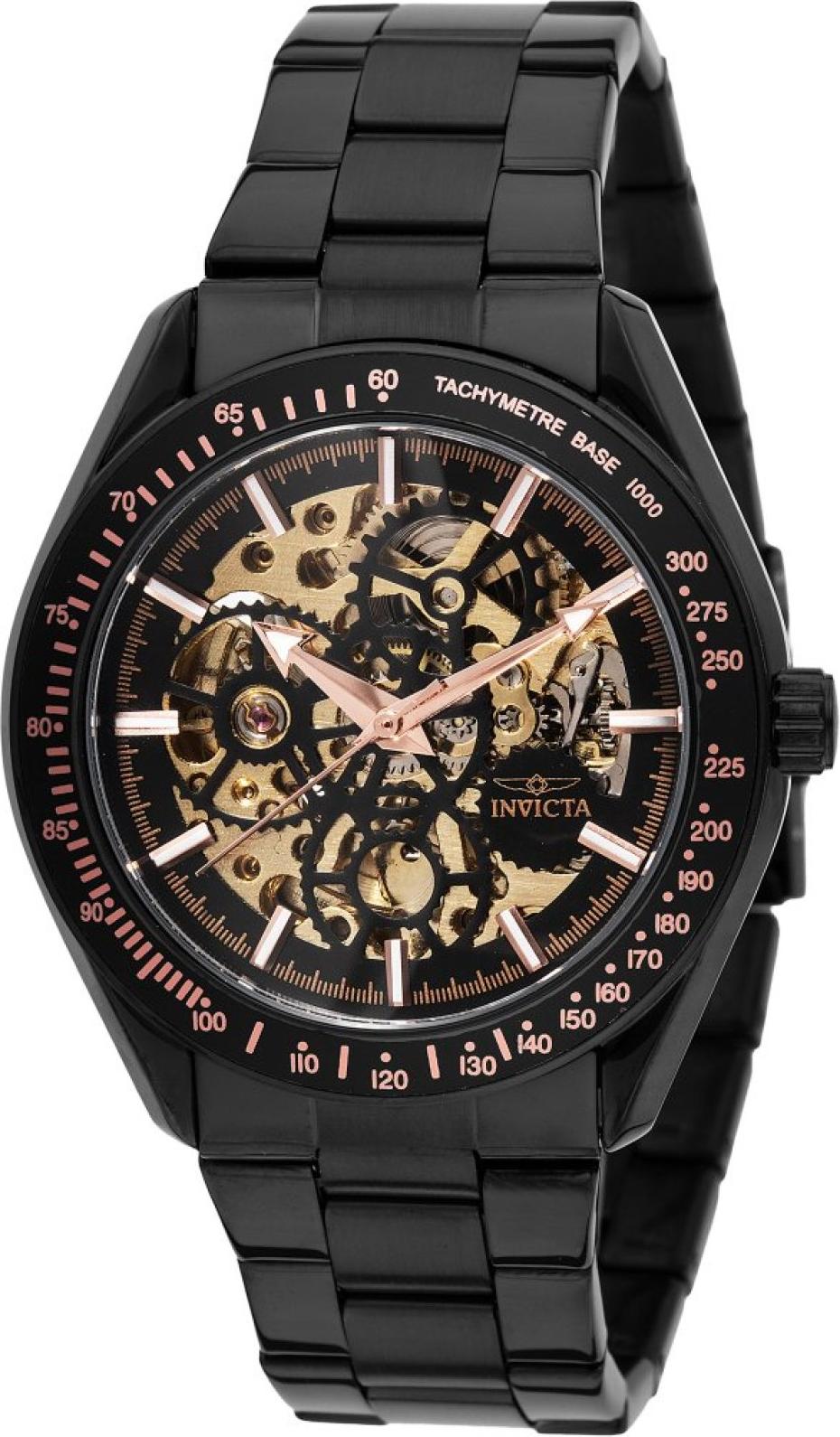 Invicta Objet D Art 49503 - Pánske Náramkové Hondiky - Automatické - Nerezová oceľ  s čiernym ciferníkom - 43mm