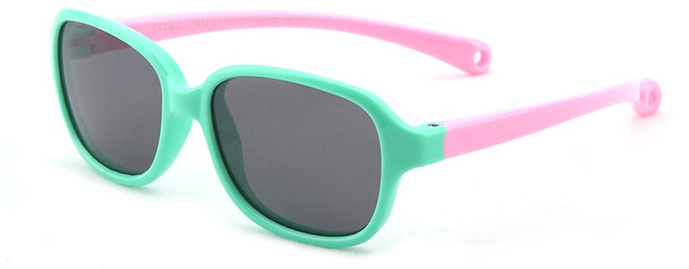 Techsuit - Polarisierte Sonnenbrille (8192-C1) polarisierte Sonnenbrille für Babys – grün / rosa