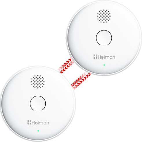 Heiman Smoke Detektor vernetzte Radio -vernetzte 85 -dB -Feueralarm 10 Jahre Batterie für Stummschalter (Modell 2SA -Pack 2)
