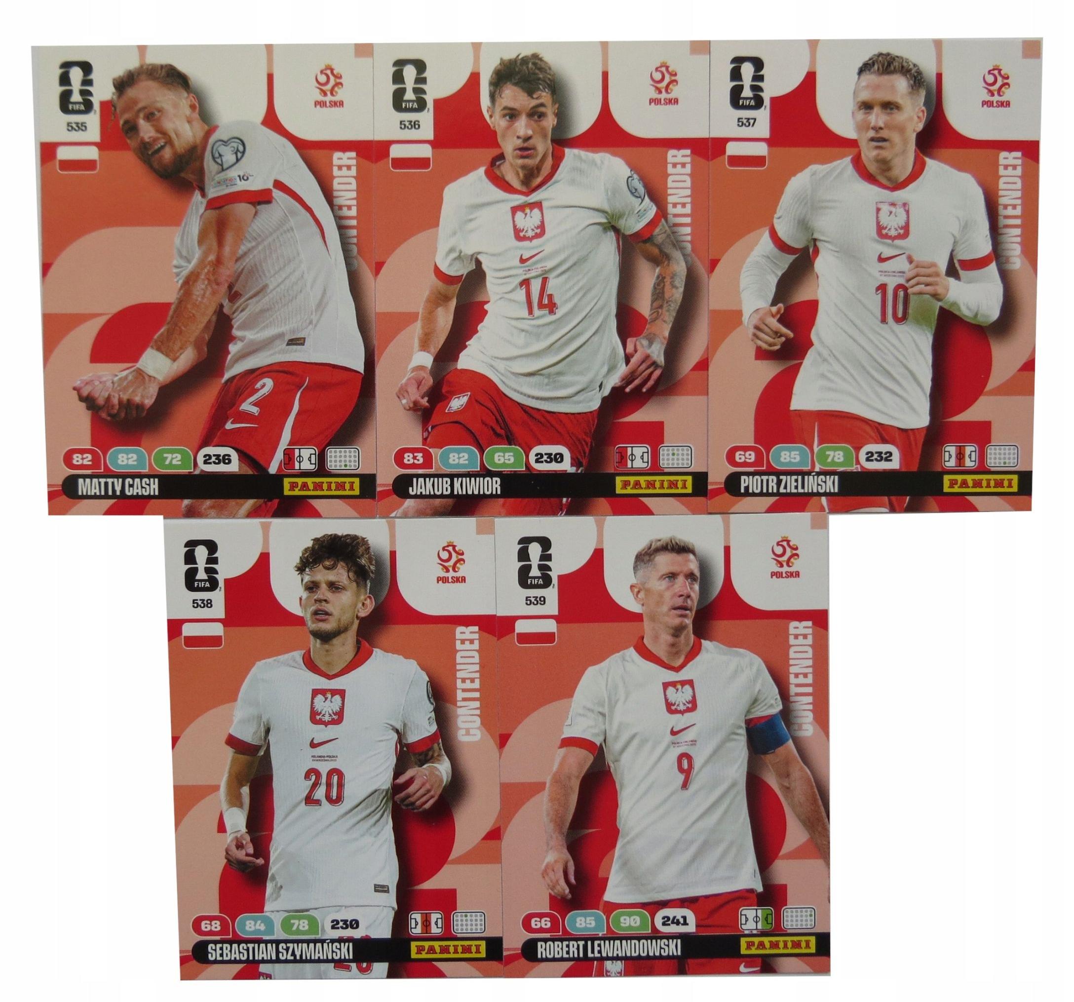 Hasbro Panini Fifa World Cup 2026 Poland Set Of 5 Lewandowski Cash Cards 535–539