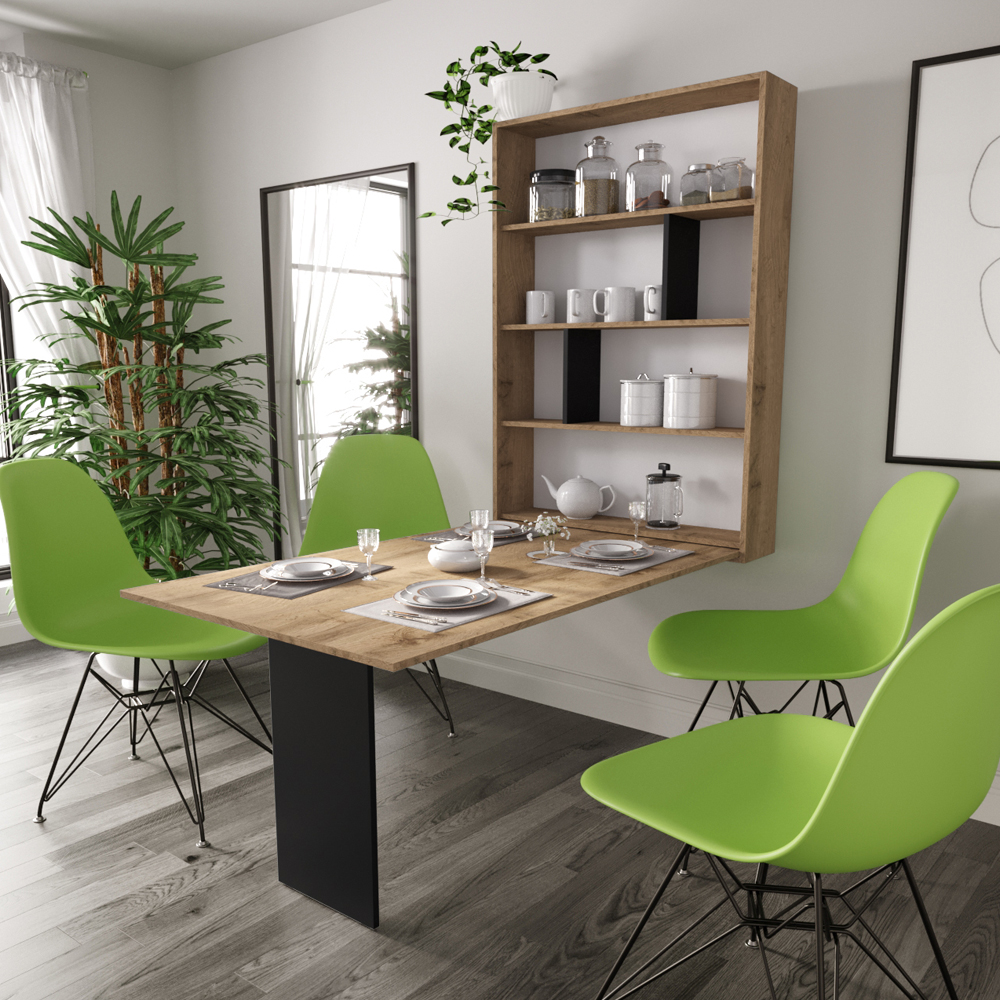 Wandtisch Stühle Tisch Regal Klapptisch Klappstuhl Spar-Set Küchentheke 3-tlg