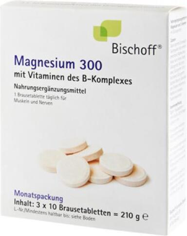 BISCHOFF Magnesium 300 šumivé tablety, 30 tabliet