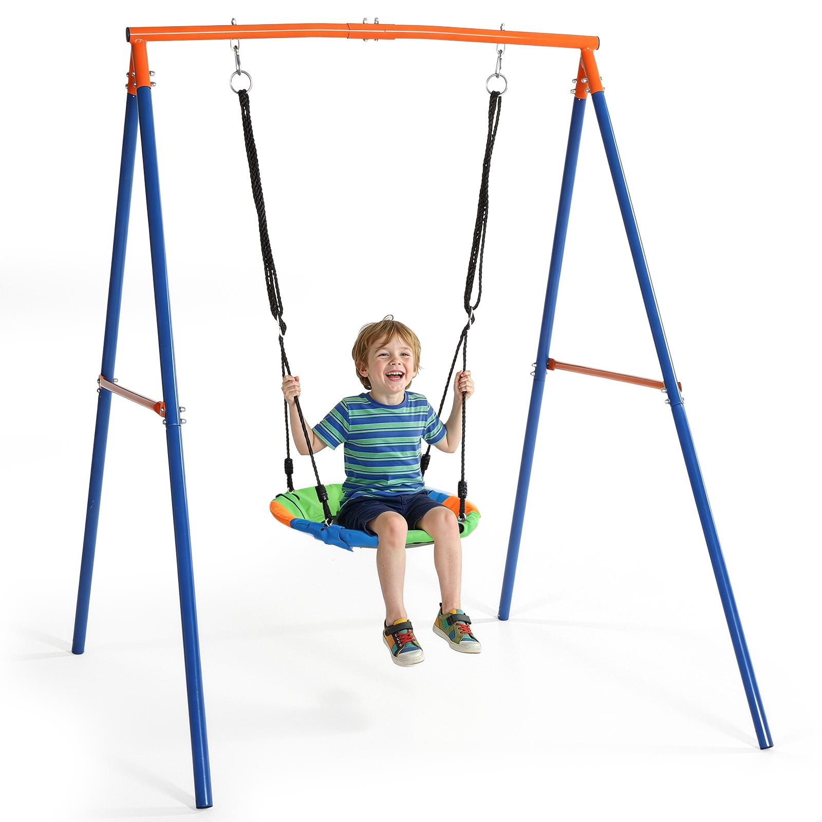 Balançoire portique pour enfant – Cadre en acier – 2 balançoires – Dimensions 260x160cm – Résistant aux UV et à la rouille – Montage rapide Balançoire portique pour enfant – Cadre en acier – 2 balançoires – Dimensions 260x160cm – Résistant aux UV et à la rouille – Montage rapide