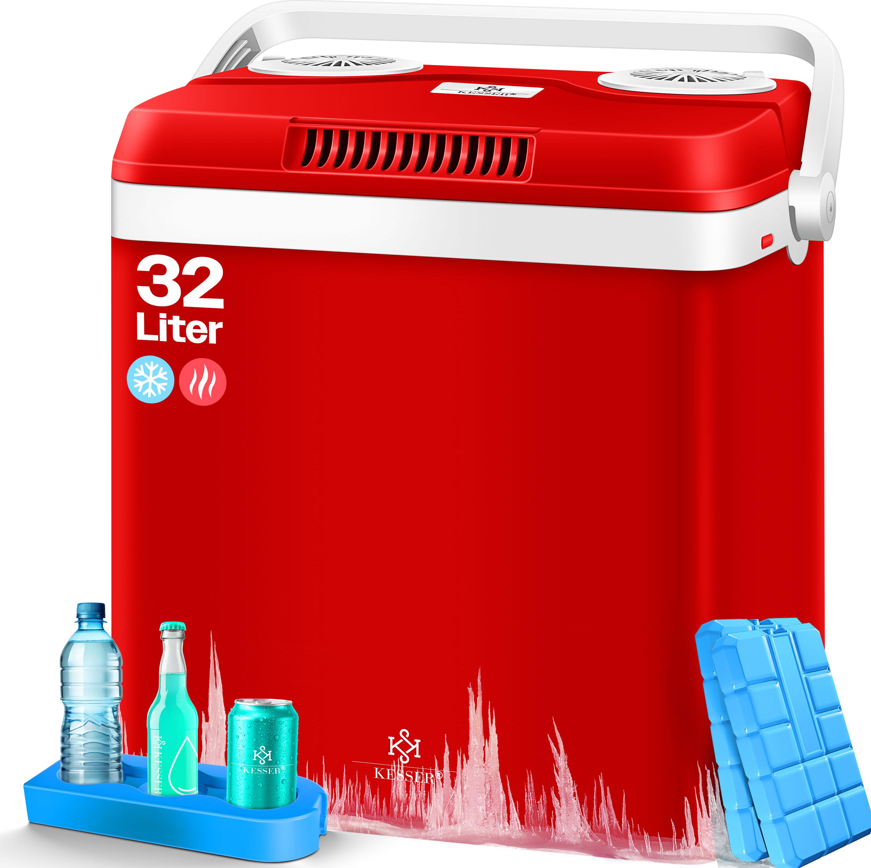 KESSER® 32 L Kühlbox 12V, 230V Stecker, Mini-Kühlschrank, Thermoelektrische Warmhaltebox