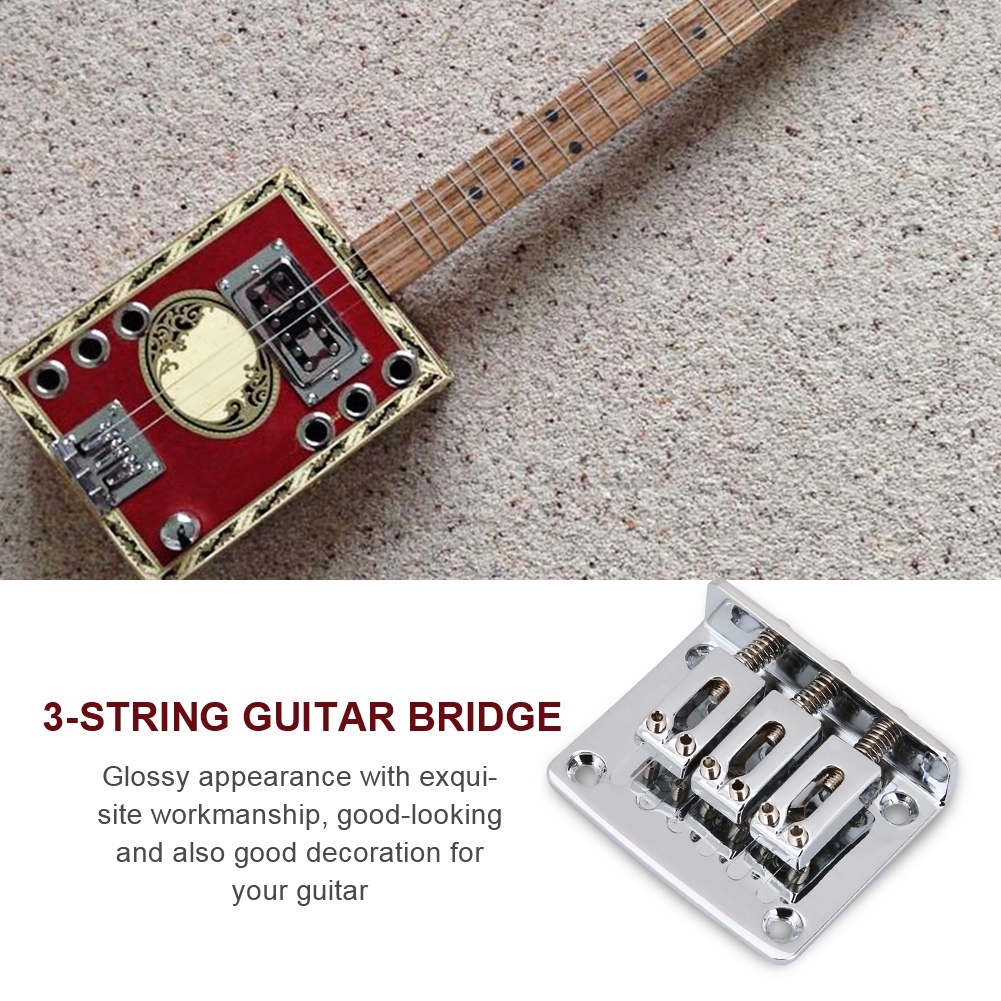 Cocosity Gitarrensteg, E-Gitarrensteg, fester Steg, verstellbarer Gitarrensteg, 3-Saiten-Gitarrensteg, für Zigarrenbox-Gitarrensteg