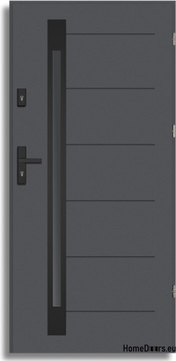 Sonstige Stahltür, Außentür, Haustür, dicke, warme, NARVIK BLACK, 1,2Wm2k 70mm, Größe 90, Rechte Tür, Anthrazit, sofort verfügbar