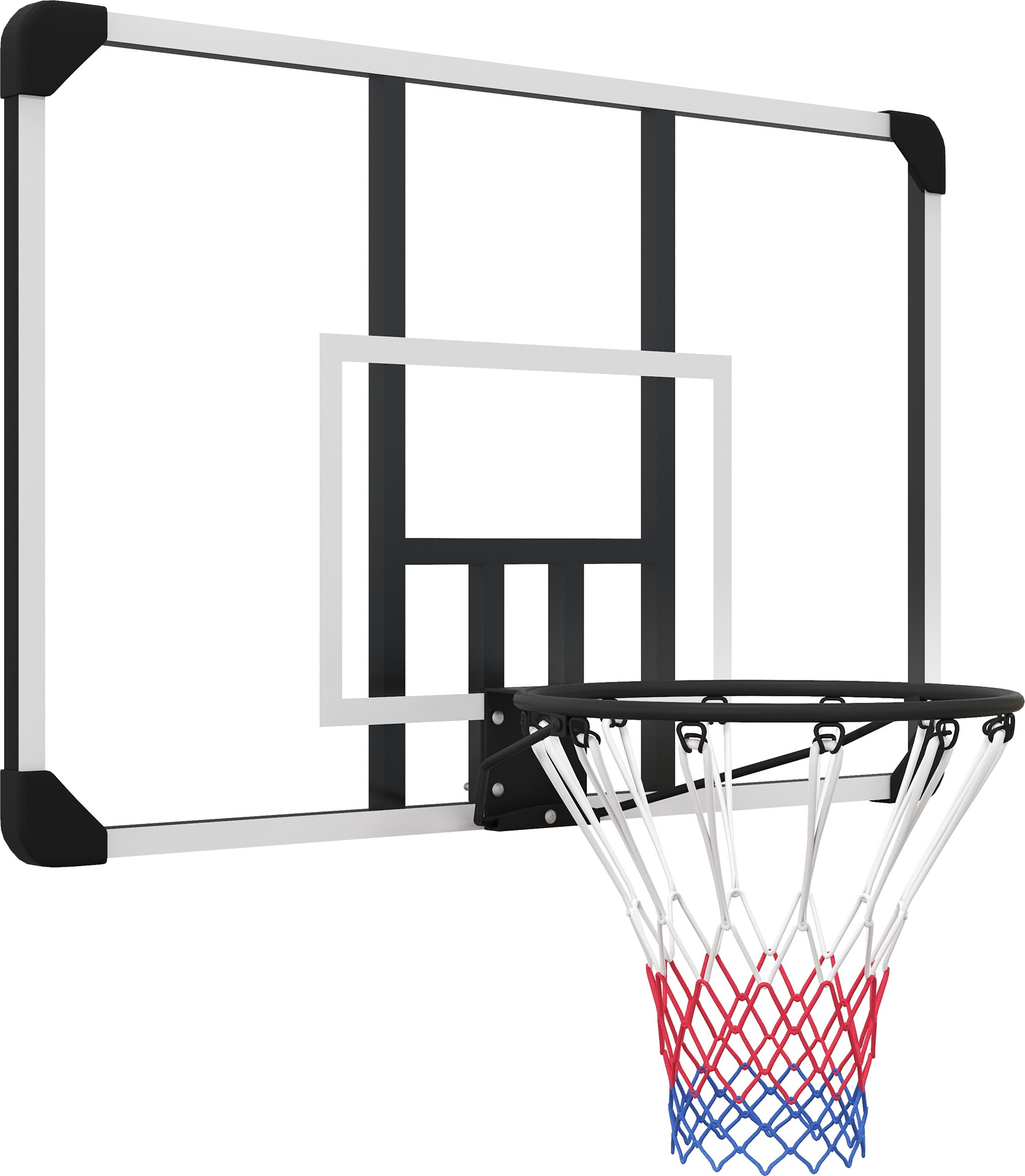 SPORTNOW Basketballkorb, Basketballbrett mit Korb, Basketballnetz mit Basketballboard, Wandmontage, für Outdoor, Stahl, 113 x 61 x 73 cm, Weiß