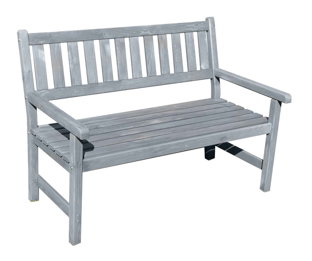 PROMEX Gartenbank 'Johanna' 2-Sitzer, grau Parkbank Holzbank Sitzbank Garten Holz Bank 60044