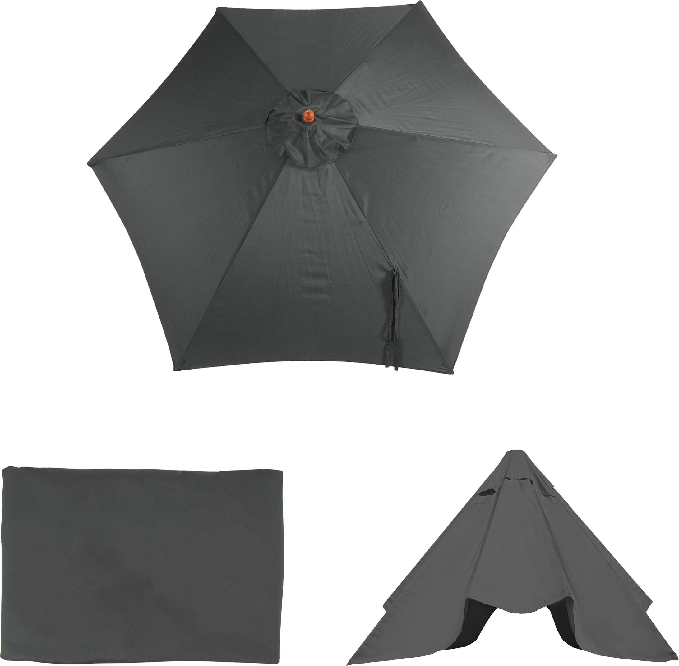 Ombrellone parasole decentrato HWC-A96 3x3m alluminio con volante avorio grigio girevole senza base | Leroy Merlin