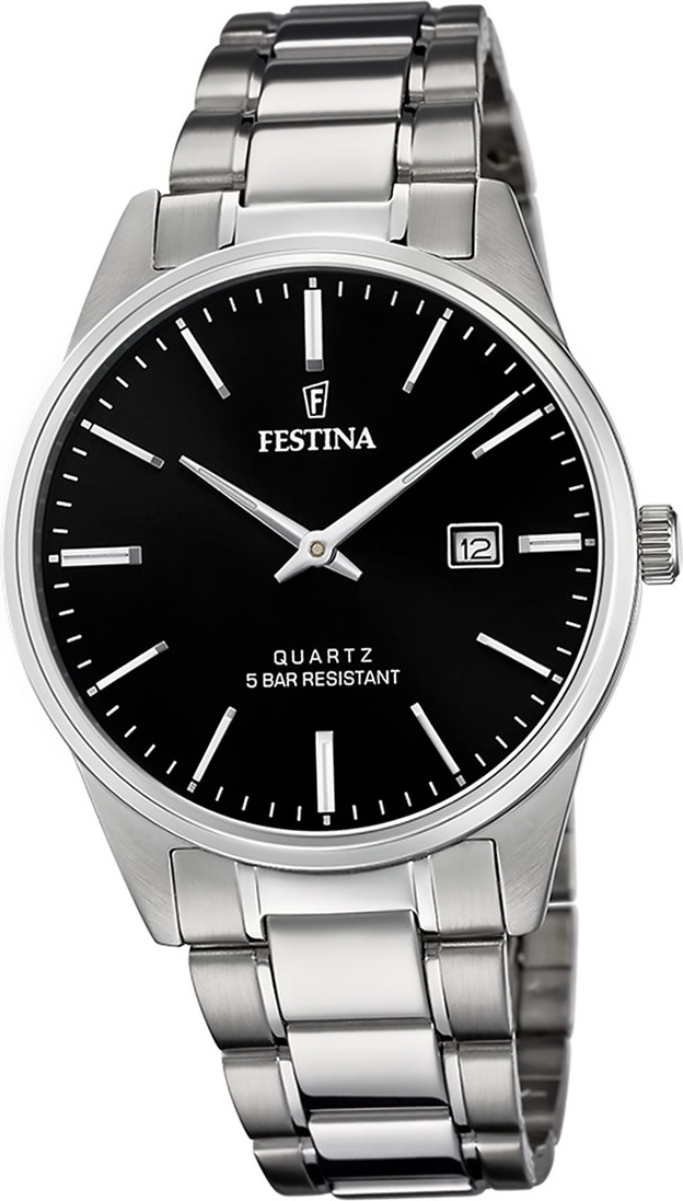 Festina pánske hodinky z nehrdzavejúcej ocele F20511/4 náramkové hodinky Silver Classic D2UF20511/4