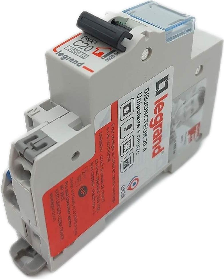 Legrand Leistungsschalter 20A automatische Klemmen 1 Modul Tralleitering Elektroinstallation