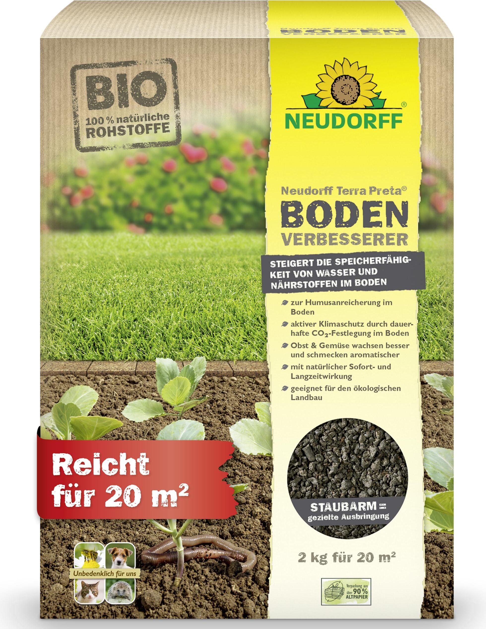 Neudorff Terra Preta BodenVerbesserer 2 kg für 20 m² verbessert alle Böden