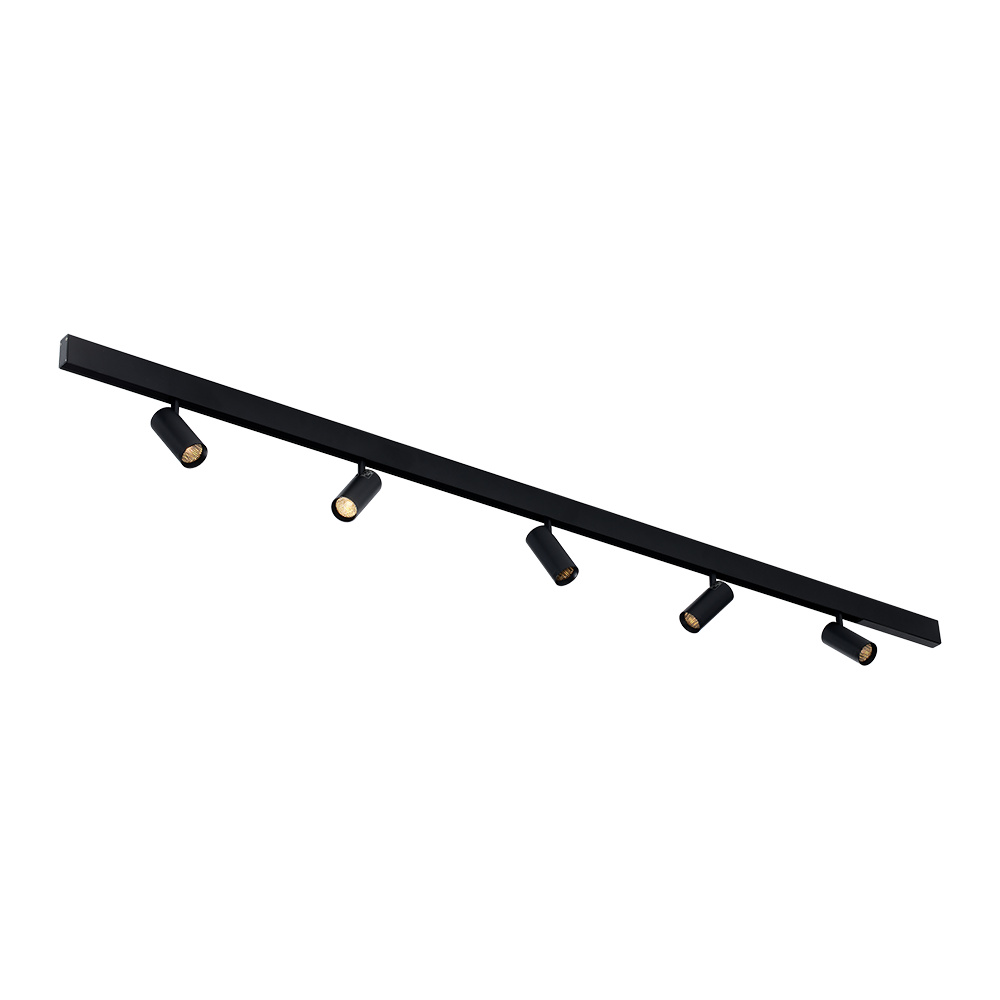 Qub Line Magnet-Schienensystem - Schwarz - 200cm - 5x Strahler - 48V - Zigbee - Smart LED-Beleuchtung