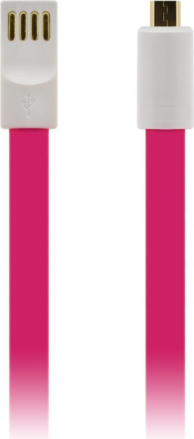 Blautel Daten-Kabel USB auf Micro-USB magnetisch, 120cm Länge, Pink USMFLP