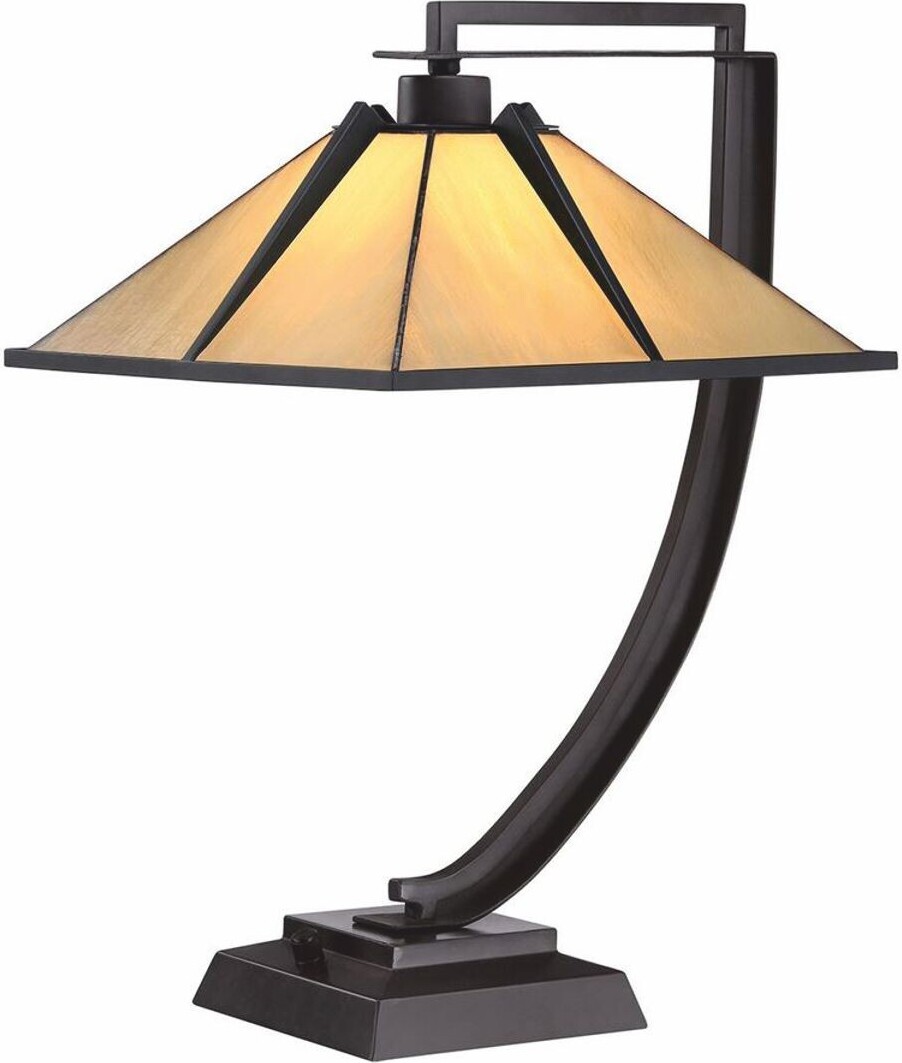 Casa Padrino Luxus Tiffany Tischleuchte Creme / Bronze H. 54,8 cm - Tiffany Leuchten NEW-57159