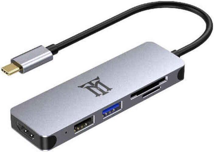 Maillon Technologique Premium MTHUB5, USB 3.2 Gen 2 (3.1 Gen 2) Type-C, 87 W, Hliník, Šedá, Microsd (transflash), SDXC, USB 3.2 Gen 1 (3.1 Gen 1) Type-A, USB 3.2 Gen 2 (3.1 Gen 1) Type-C, Hliník