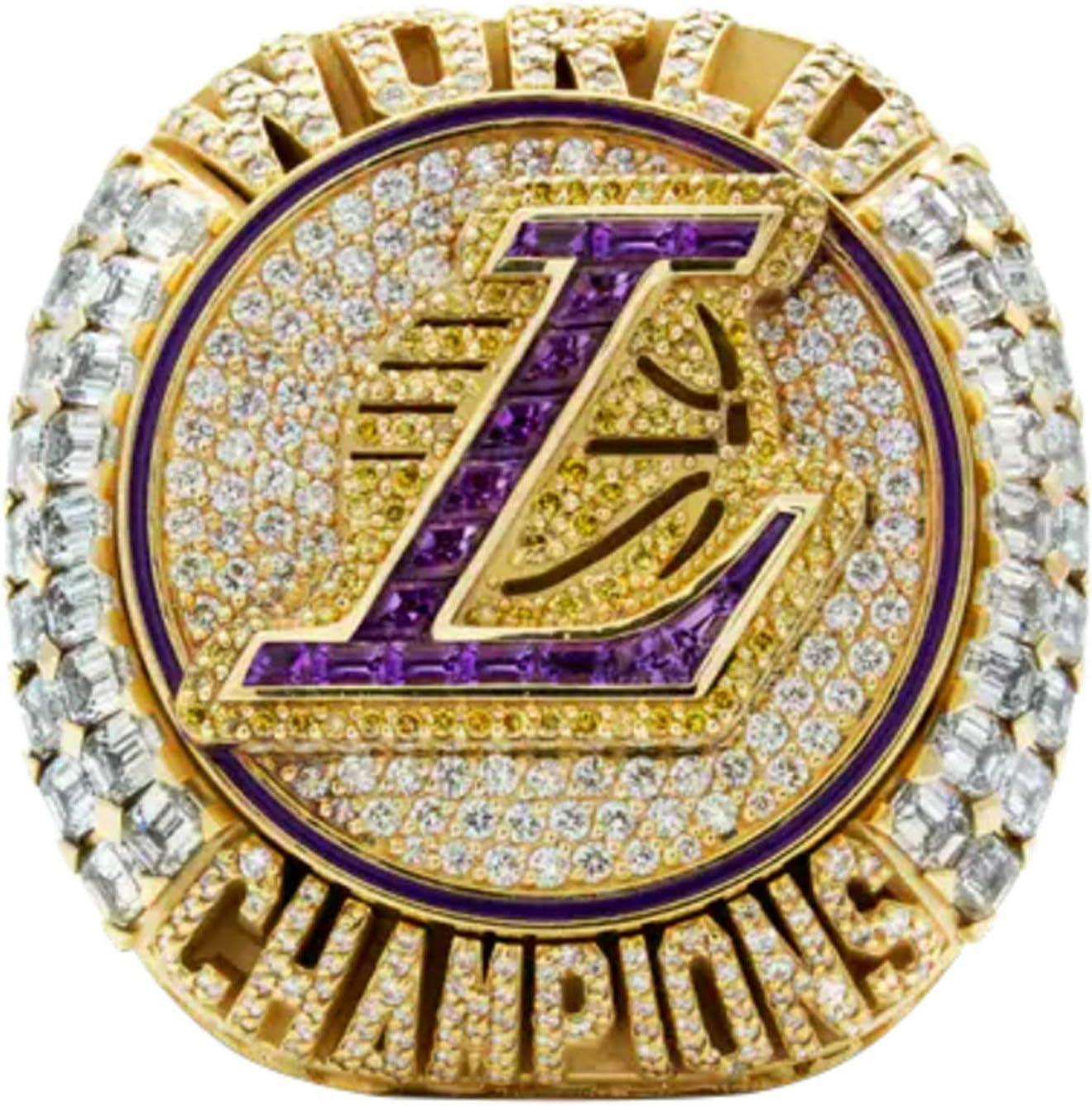 Crrynuo Lakers-Meisterschaftsring 2020 – Offizielle Version 2020 – Abnehmbarer Ring – Replika des LeBron-Meisterschaftsrings der LA Lakers mit Champions-Box – Geschenk für Sammler und Fans KAU-LR-UN-CPK-20260305-98