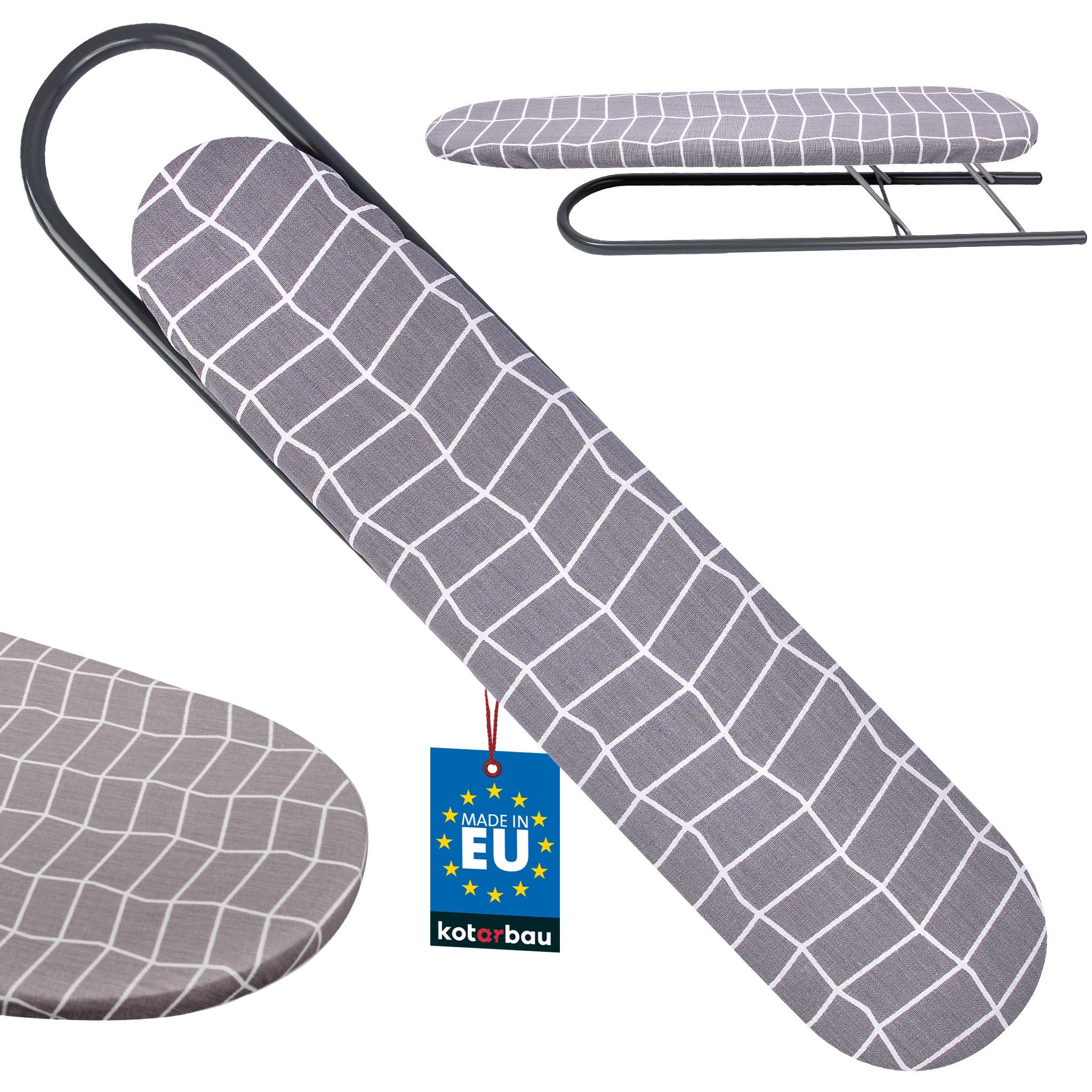 KOTARBAU® Ärmelbügelbrett Ärmelbrett Bügelbrett für Ärmel 50 x 11 cm zum Bügeln von Hemden oder Blusenärmeln Kleines Bügelbrett Schutzhülle Grau