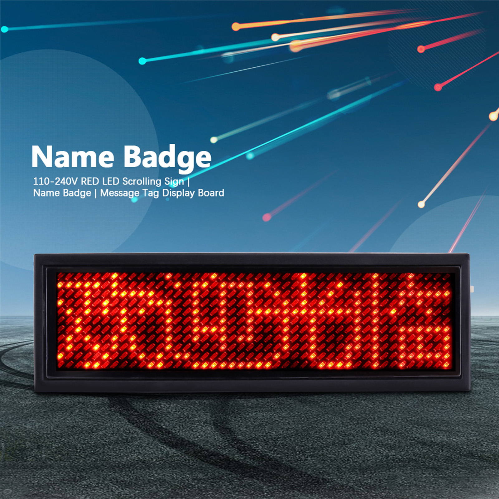 RED LED Scrolling Sign/Name Badge/Message Tag Display Board