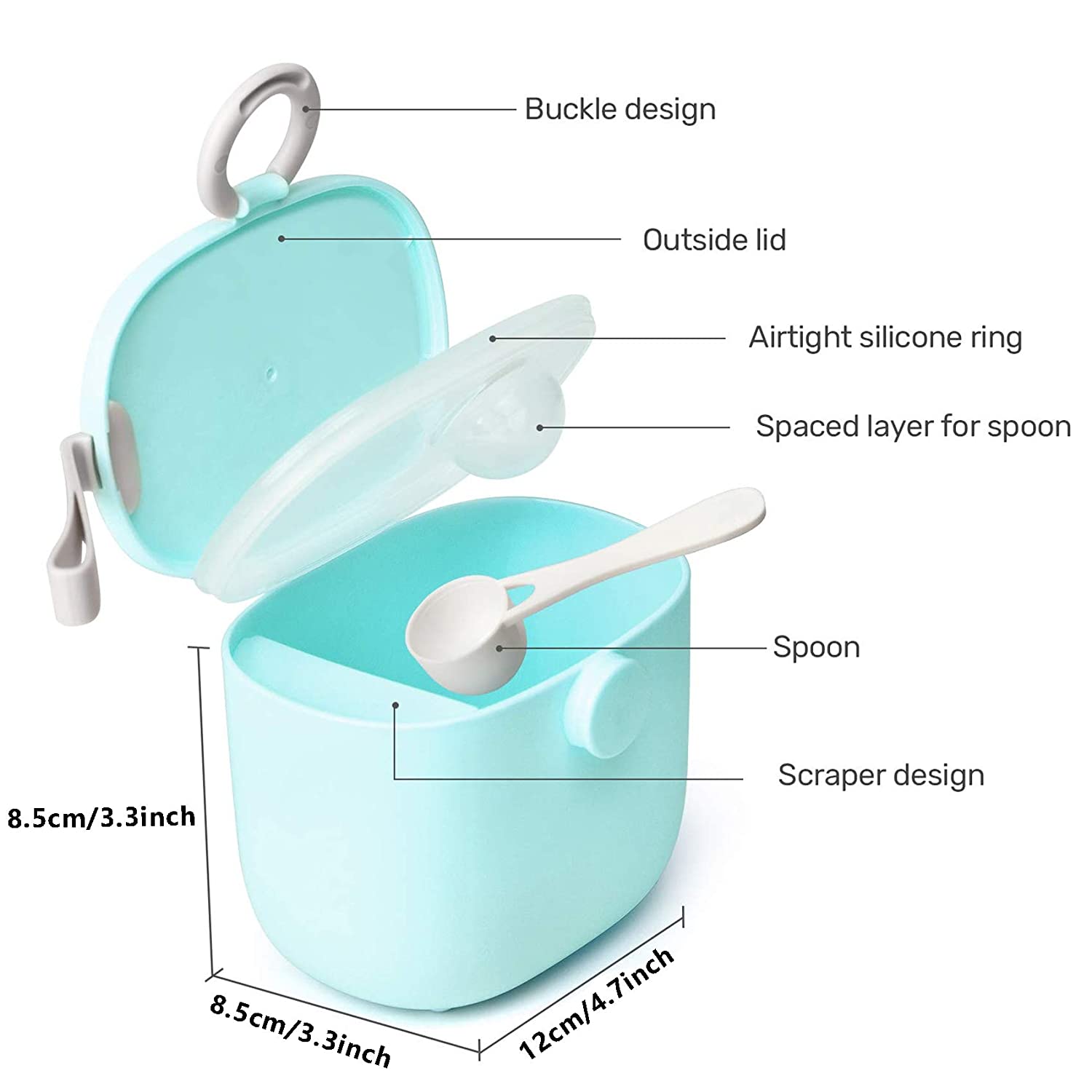 OD19 Tragbare Milchpulver,Baby Milchpulver Container,Milchpulver Spender Bpa Frei,Milchpulver Aufbewahrung,Milchpulver Portionierer Baby,Milchpulver Dose Baby