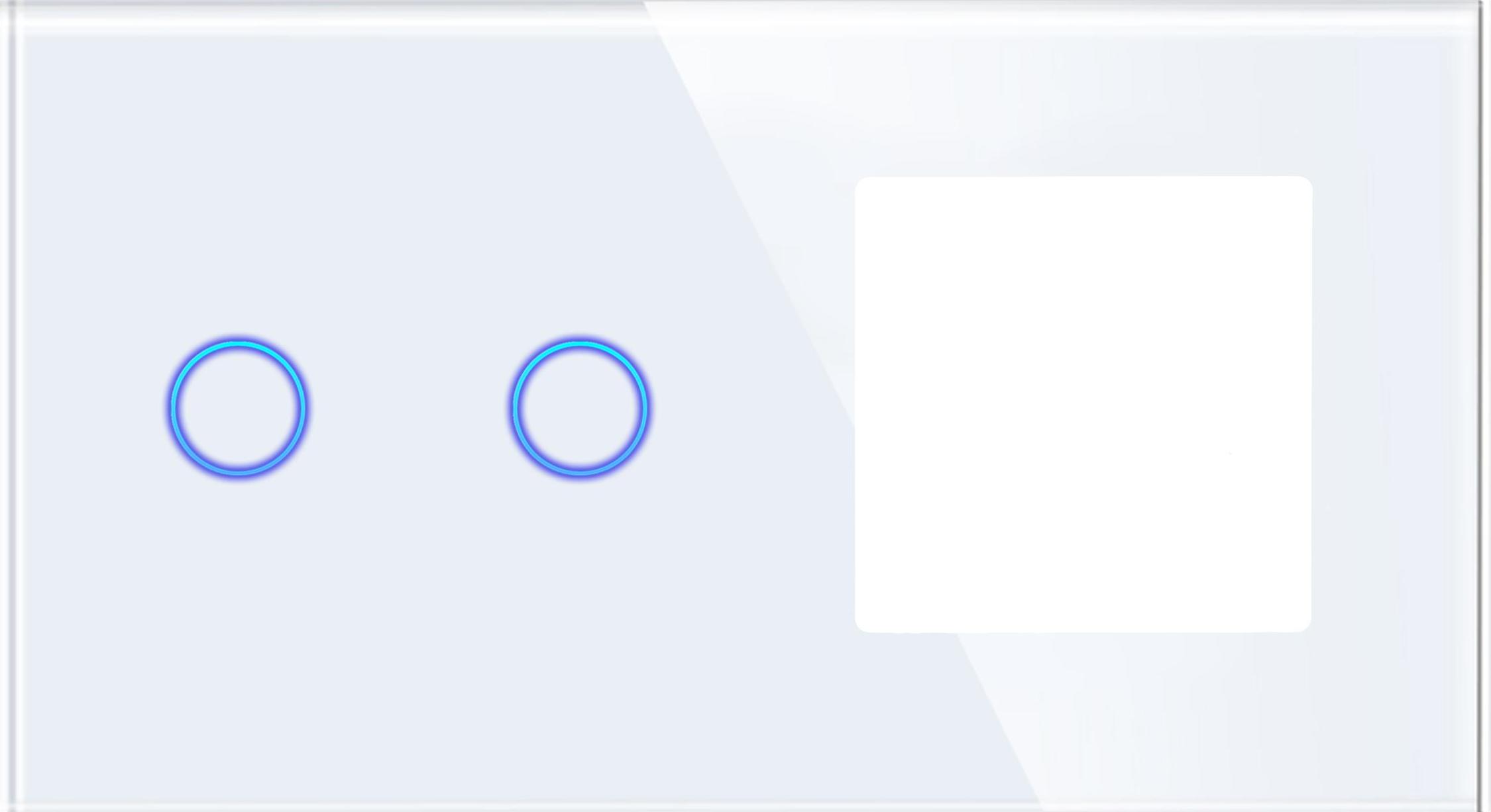 Doppelglasplatte 2G1F Weiß DC Smart Home