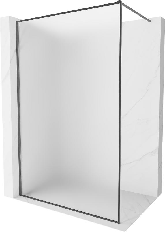 Mexen Kioto-F Duschwand Walk-in mit Rahmen 80 x 202 cm, 8 mm Raureif, gebürstet Gun Gray - 800-080-104-66-30