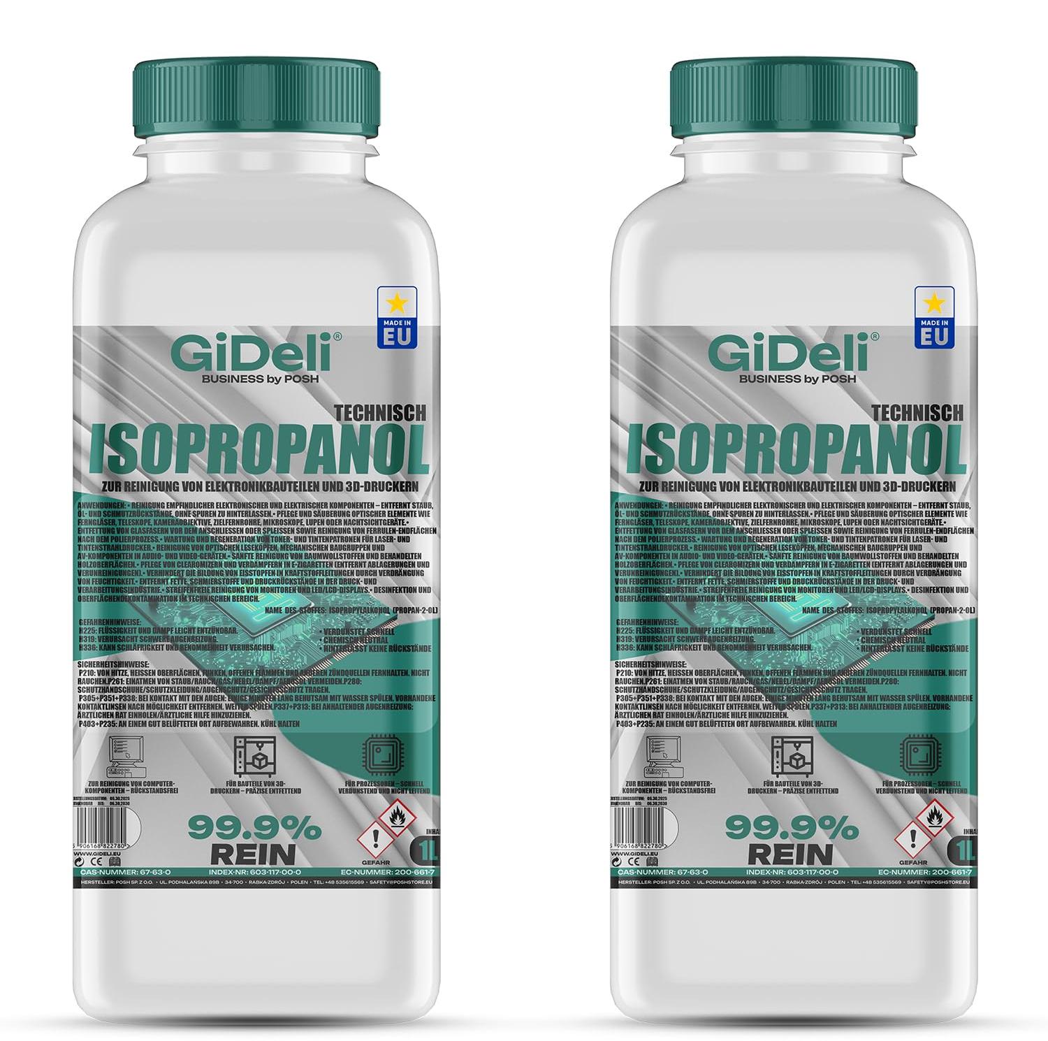 2x500ml Isopropanol 99,9% – IPA Reiniger, Fettlöser & Enteiser Für Glas, Elektronik, Auto & Haushalt Isopropanol Glasreinigung