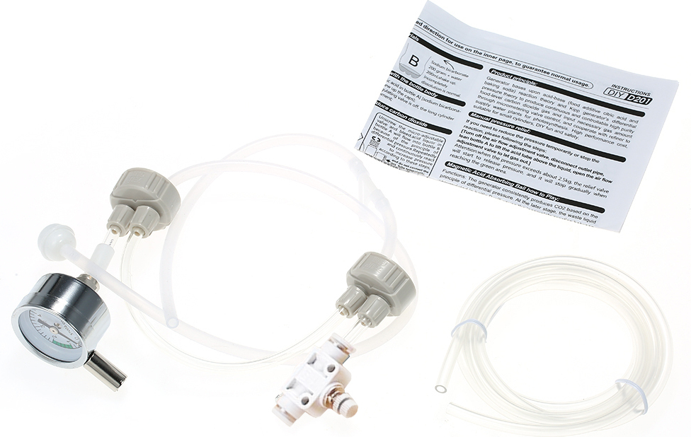 Lixada DIY CO2-Generator-System-Kit mit Druck Guage Air Flow Adjustment Vavle Wasser Pflanze Aquarium Zubehoer Notwendigkeit