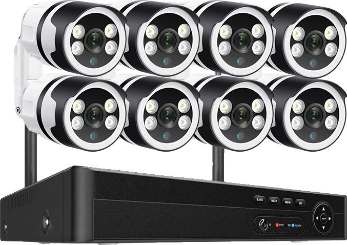 IP kamerový systém, video s vysokým rozlíšením, obojsmerný zvuk, 8CH a 8 3MP kamier, 1T