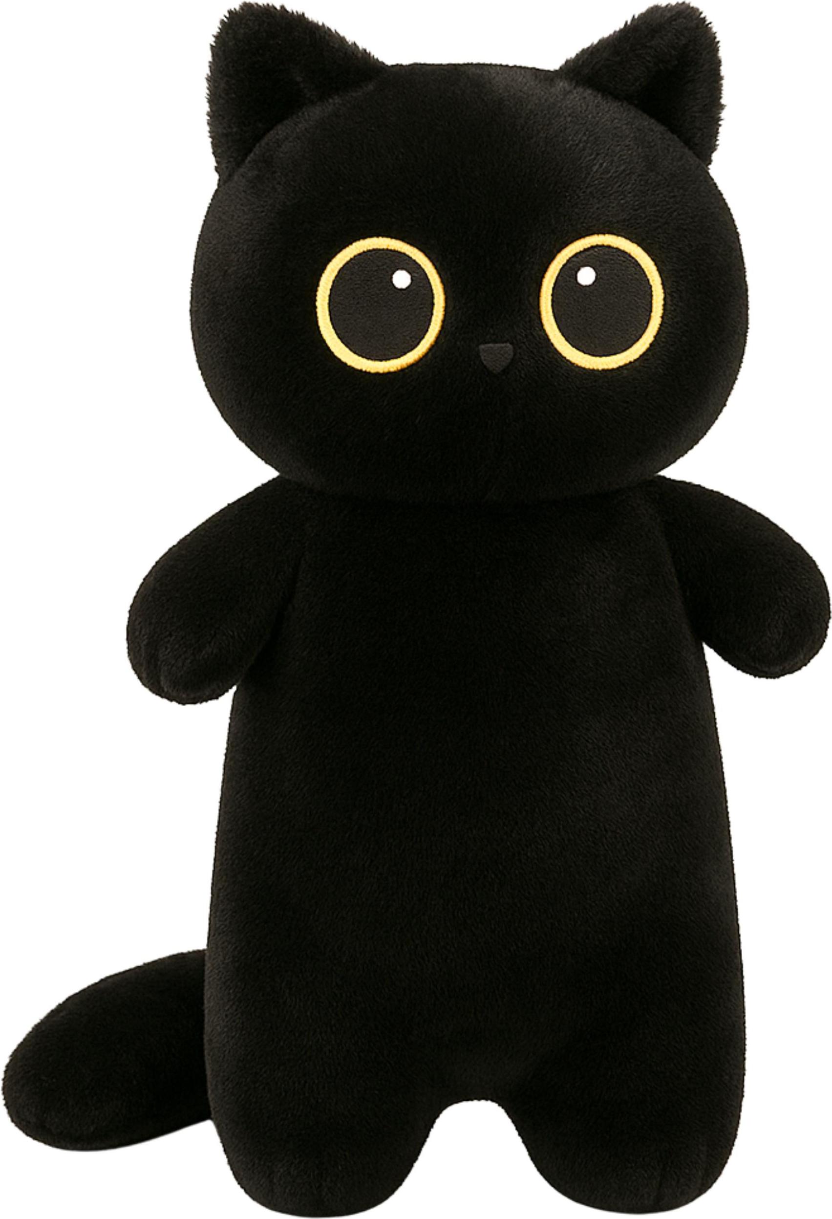 Northio Schwarzes Plüschkatzen-Spielzeug, große Augen, 65 cm