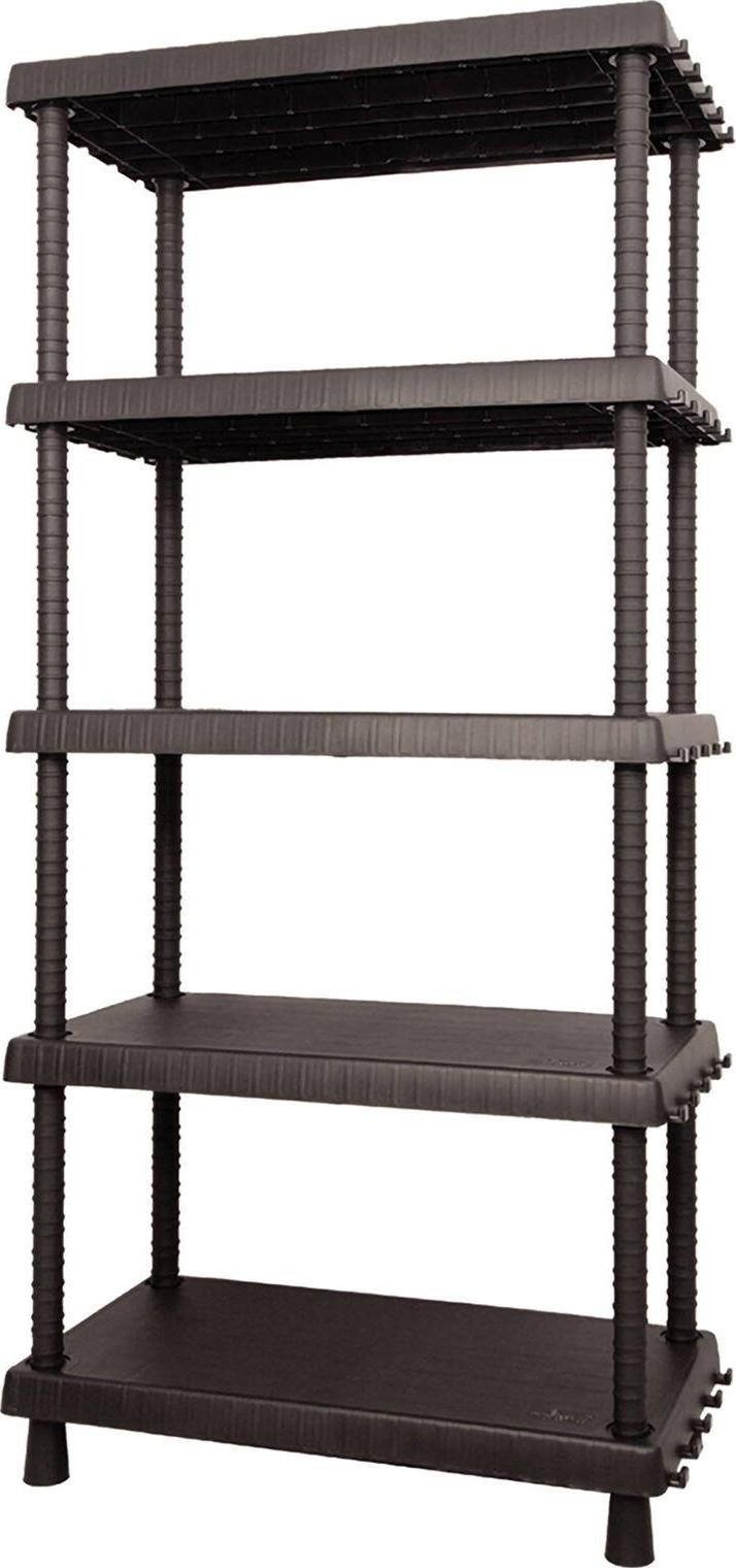 Regal aus Polypropylen mit 4 Böden, Mehrzweckregal für drinnen oder draußen, 100 % Italy, 82 x 40 h 165 cm, Farbe Anthrazit