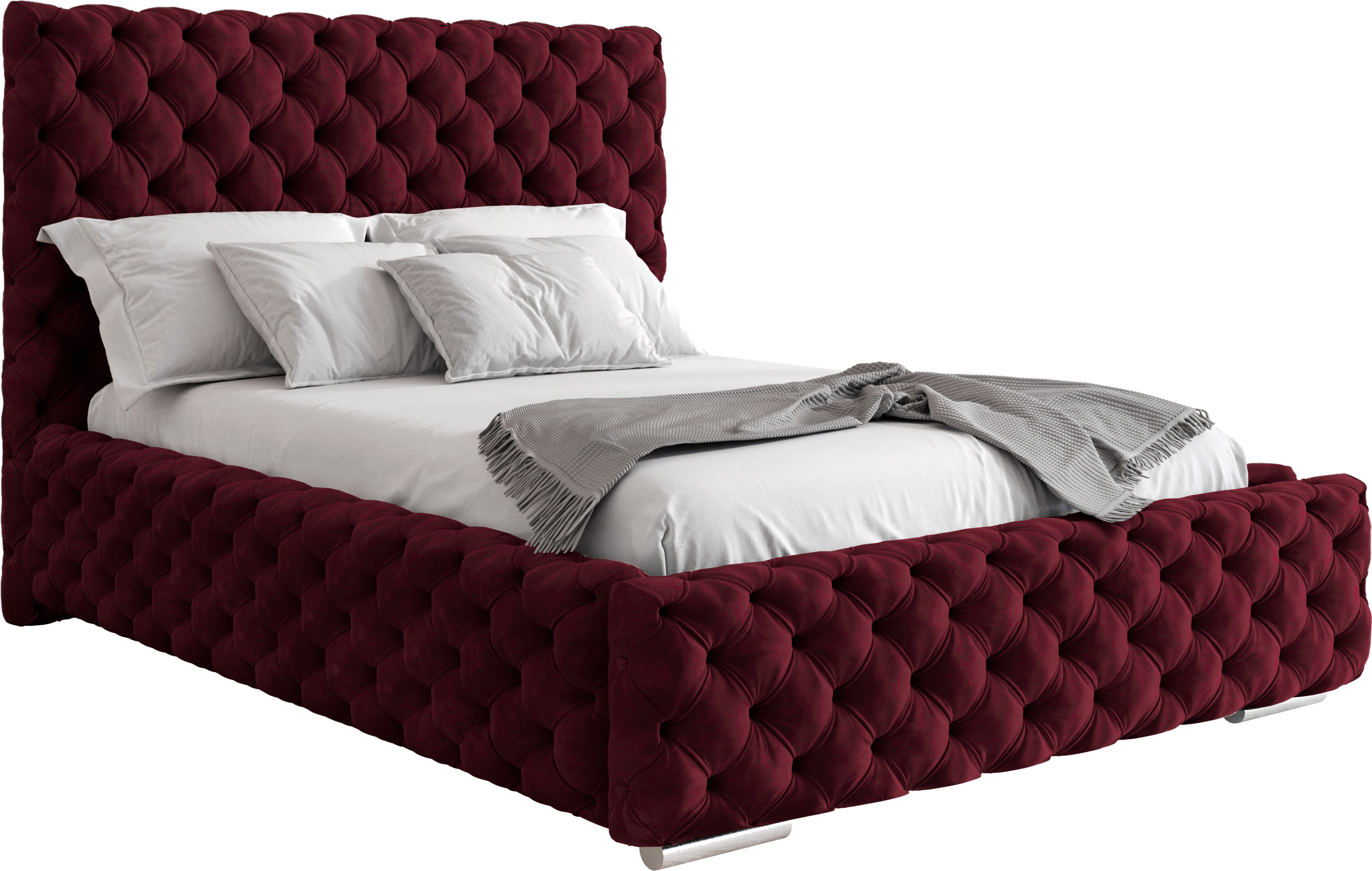 Furmeb24 HONNY 160 x 200 cm - Čalúnená posteľ s kontajnerom a dreveným rámom - Manželská posteľ s vyšším čelom - Kvalitná látka Magic Velvet