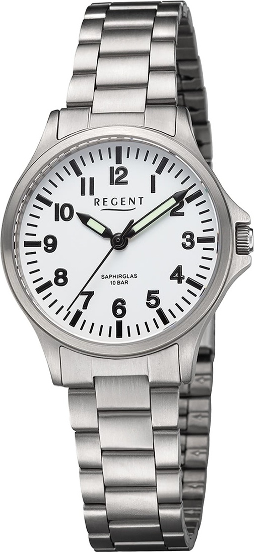 Dámske náramkové hodinky Regent s kovovým remienkom strieborné D2UR2192563