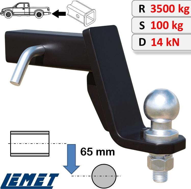 Lemet 2-Zoll AHK-Einschub Adapter abgesenkt -65mm für Honda HR-V II Bj. 2016-