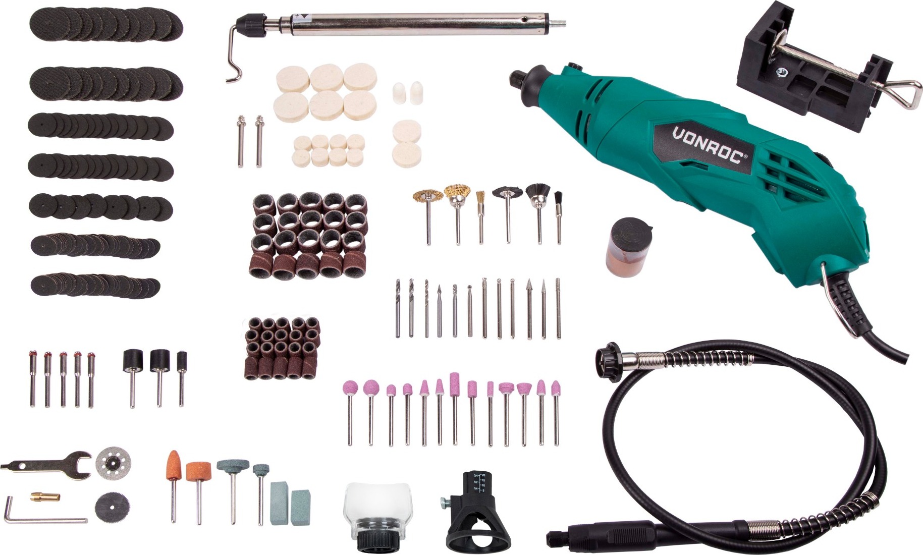 Vonroc Multifunktionswerkzeug | Rotierendes 160 W - flexible Welle S_CT501AC