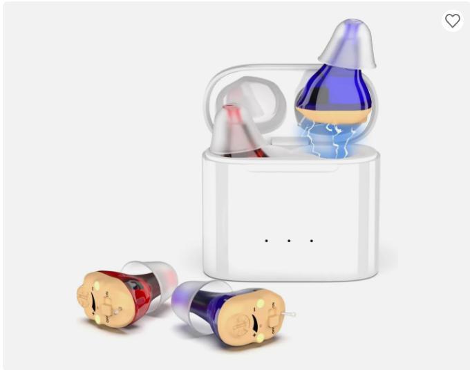 Exlene Hörgerät für Senioren, wiederaufladbar, ITE, für Gehörlose, Hörgerät, Mini-Funkverstärker, unsichtbare Hörgeräte, Kopfhörer