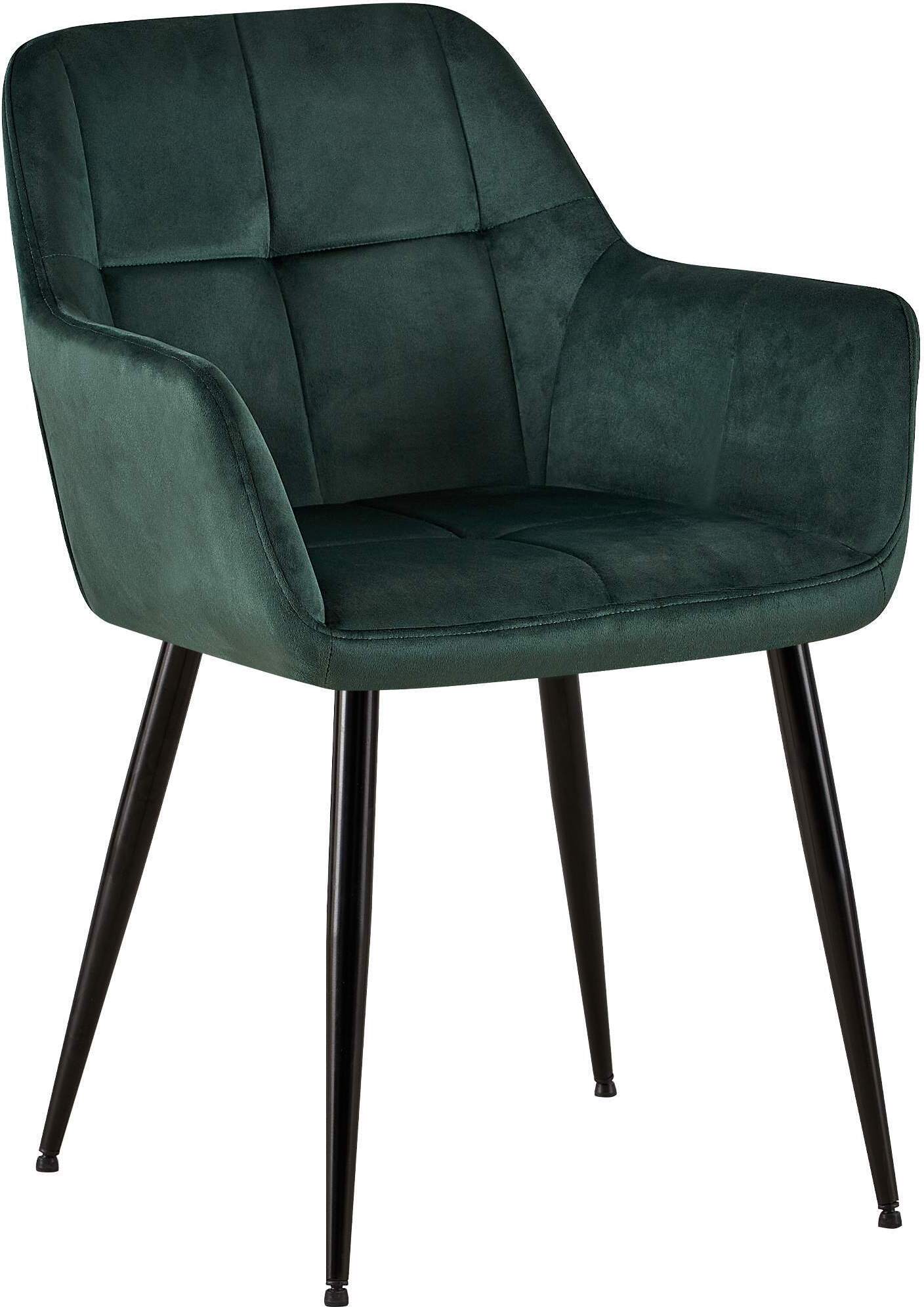 CLP Besucherstuhl Emia mit Ziernähten,grün Samt