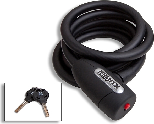Fahrrad Kabelschloss Lynx 180 cm witterungsfest 2 Schlüssel schwarz