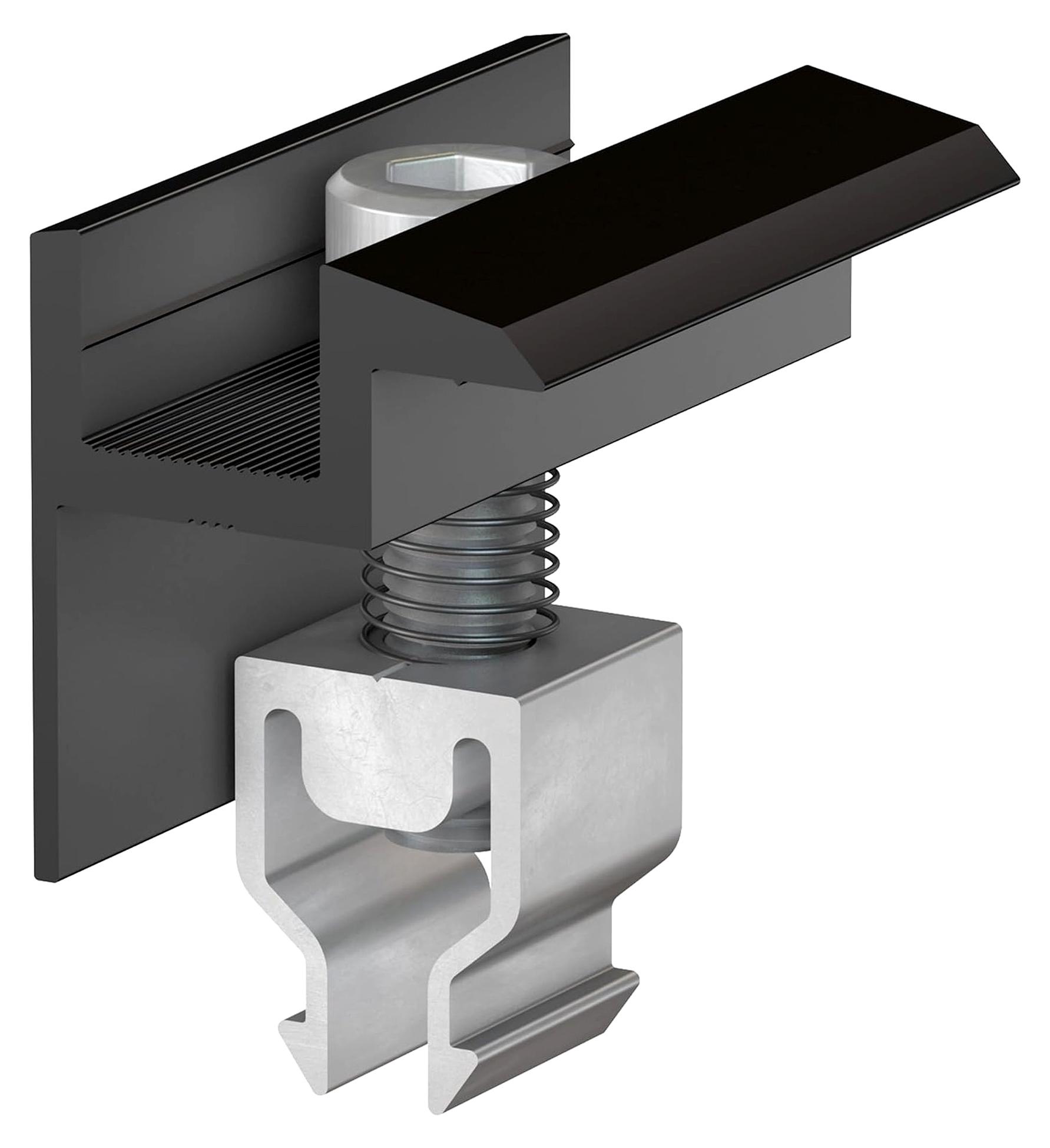 Markenlos 4x Klickfix PV 30mm Endklemme 30-40mm Schwarz | Befestigungen für Solarmodule | Solarmodul Halterung | Modulklemmen Solar
