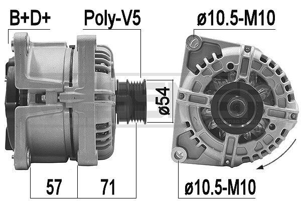 ERA 209418A Alternátor LiMa 100 A, 14 V pre OPEL ZAFIRA B (A05), Astra H Caravan (A04), Astra H hatchback (A04), Astra G CC (T98), Astra H GTC