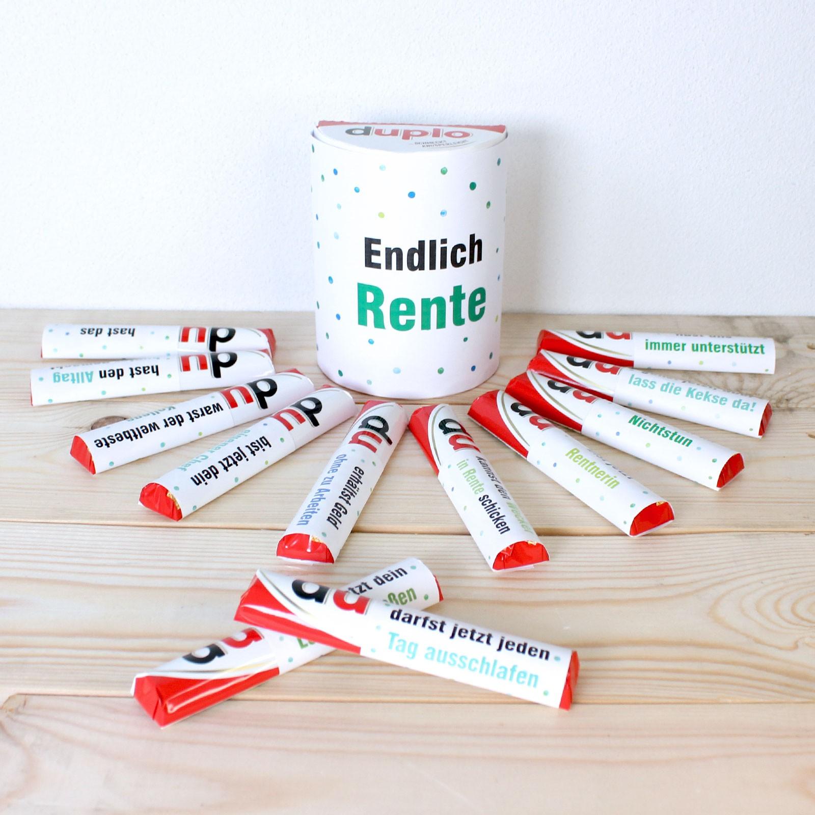 nikima PAPIER SET - Duplo Endlich Rente Abschiedsgeschenk Ruhestand DIY D-05-05-1