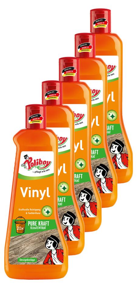 POLIBOY Brandt & Walther GmbH Poliboy Vinyl Reiniger Konzentrat, 5er Set - 2,5L, Inhalt jeweils 500ml, Reinigung & Pflege 5750001